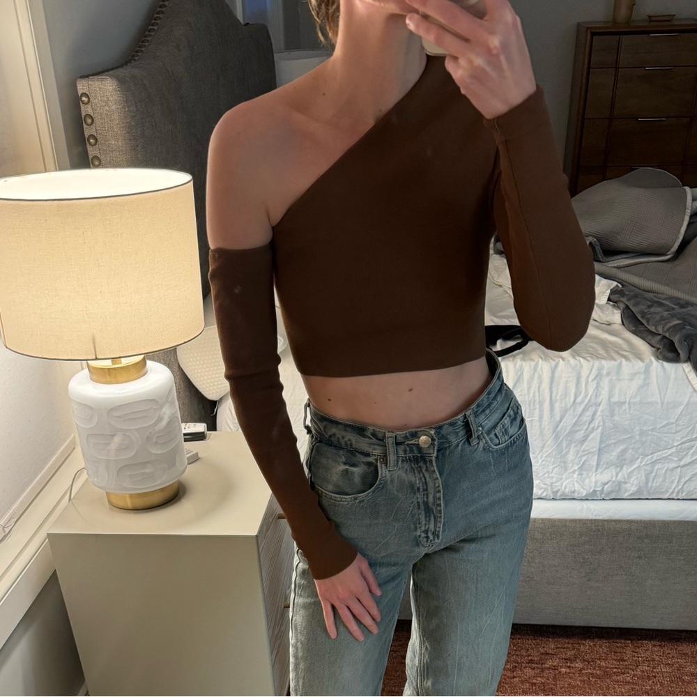 Zara long sleeve crop top